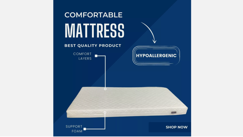 Cot Bed Mattress 140x70cm Hypoallergenic & Breathable with Removable Cover - Image 2